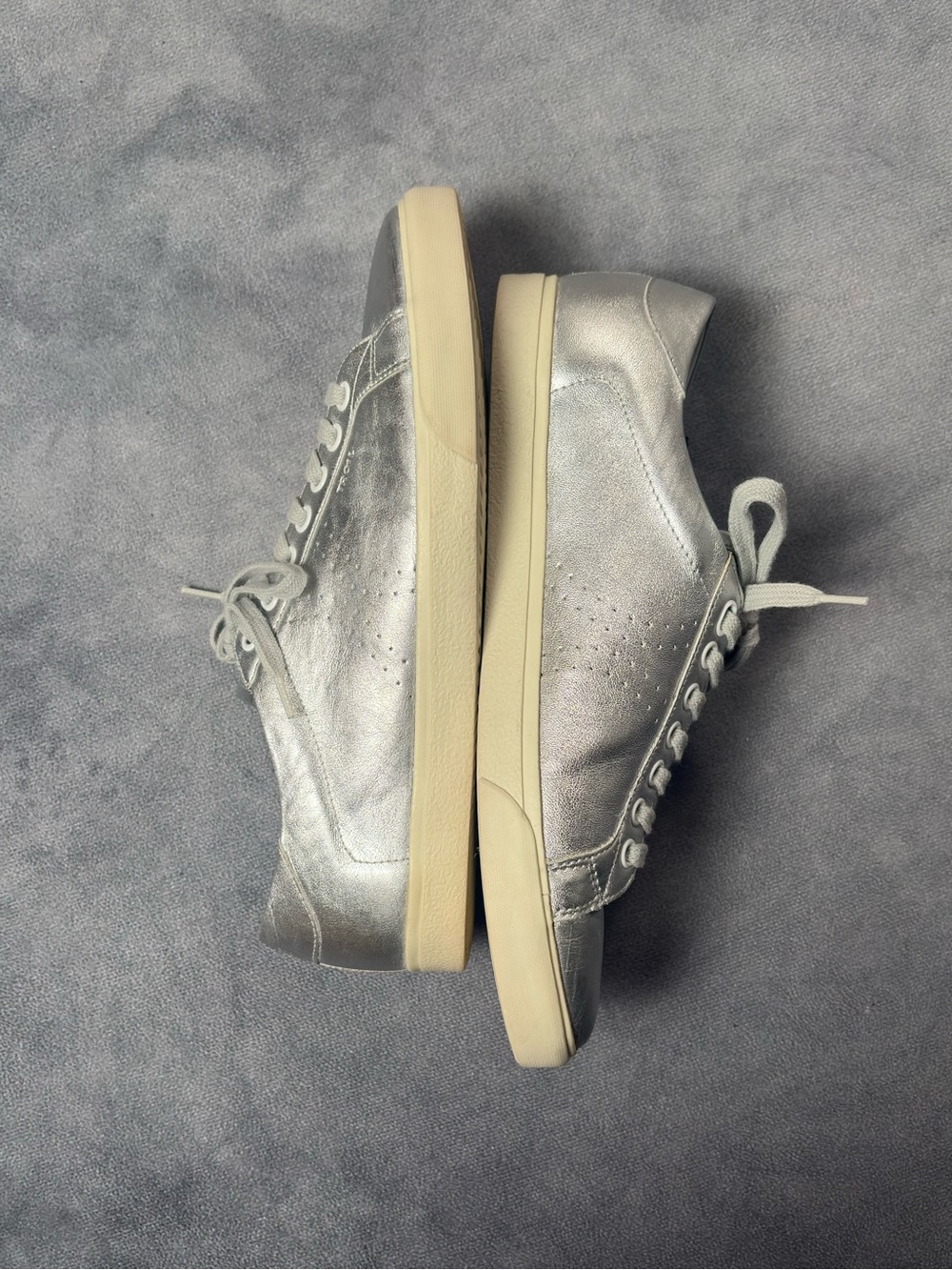 Celine by Hedi Slimane Triomphe TR01L Silver Logo Leather Low Top Sneakers - Picture 5 of 14